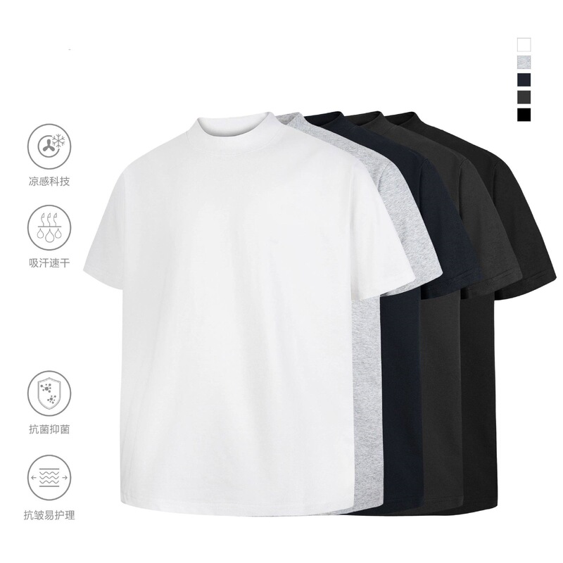 Hong Kong style fashion ins heavyweight pure cotton short-sleeve T-shirt, unisex, loose and breathable, suitable for sports and fitness, summer trend Hong Kong style fashion ins heavyweight pure cotton short-sleeve T-shirt, unisex, loose and breathable, suitable for sports and fitness, summer trend