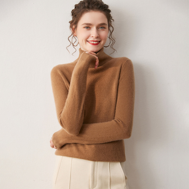 2025 New Autumn and Winter Women's Cashmere Sweater with High Lapel and Large Size Long-Sleeved Slimming Look Knitted Bottoming Shirt 2025 New Autumn and Winter Women's Cashmere Sweater with High Lapel and Large Size Long-Sleeved Slimming Look Knitted Bottoming Shirt