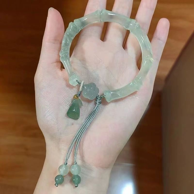 Taihu Lake nuevo loto chino estilo antiguo pulsera nicho femenino Luz de lujo de alto grado pulsera 2023 nueva pulsera de borla