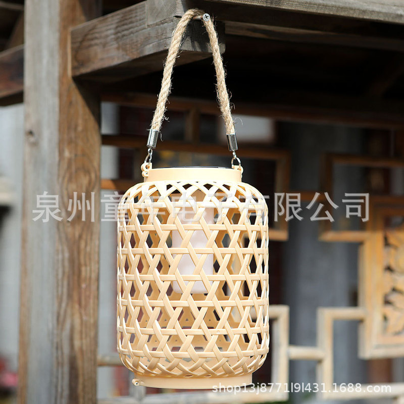 Solar Lantern Spring Festival Lantern Festival Lantern Imitation Rattan Courtyard Outdoor Light Decorative Lantern Chinese Bamboo Lantern Solar Lantern Spring Festival Lantern Festival Lantern Imitation Rattan Courtyard Outdoor Light Decorative Lantern Chinese Bamboo Lantern