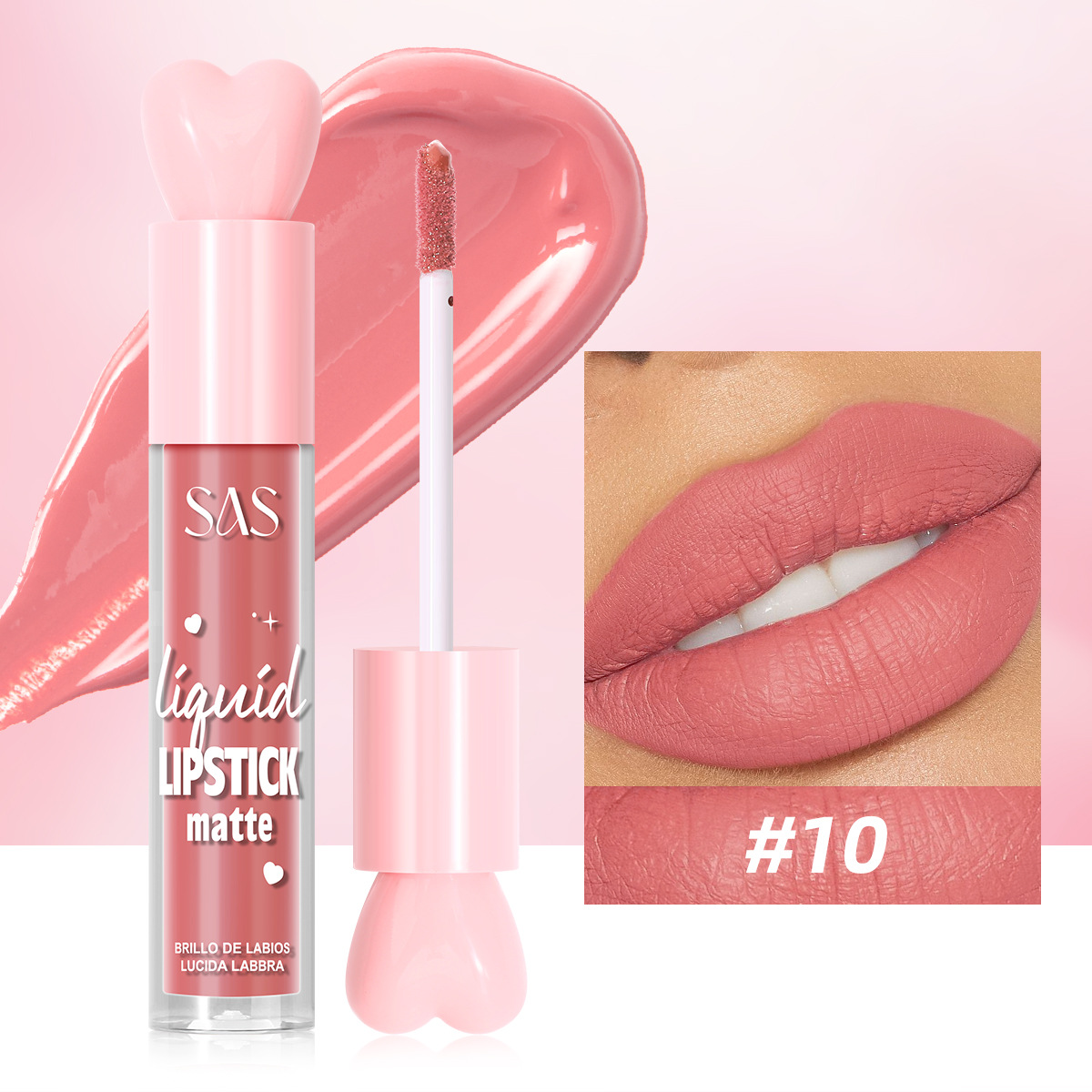 SAS belleza estilo explosivo transfronterizo venta caliente brillo de labios esmalte de labios mate hidratante e hidratante al por mayor SAC200B