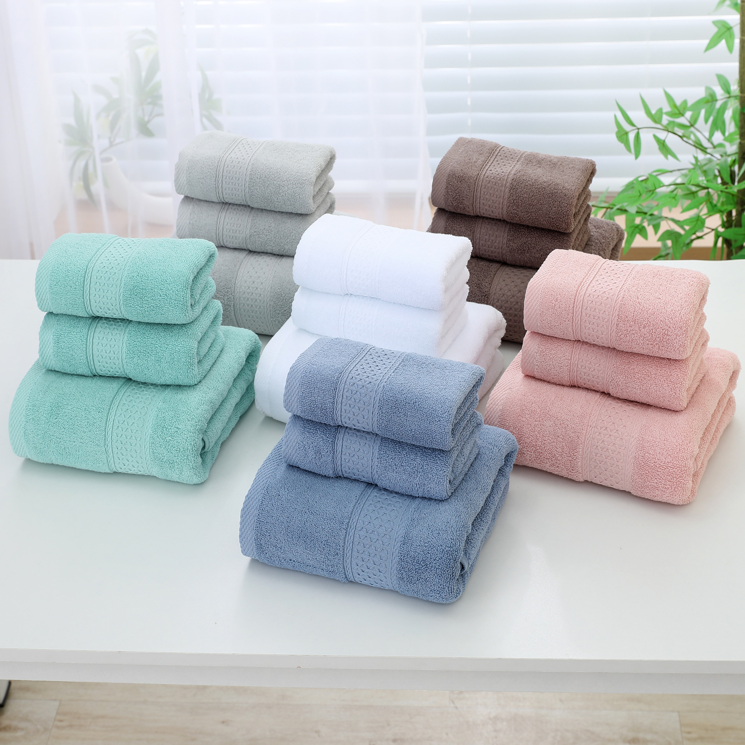Luxury Cotton Bath Towel 3-piece Set Super Absorbent For Home_voghion.com
