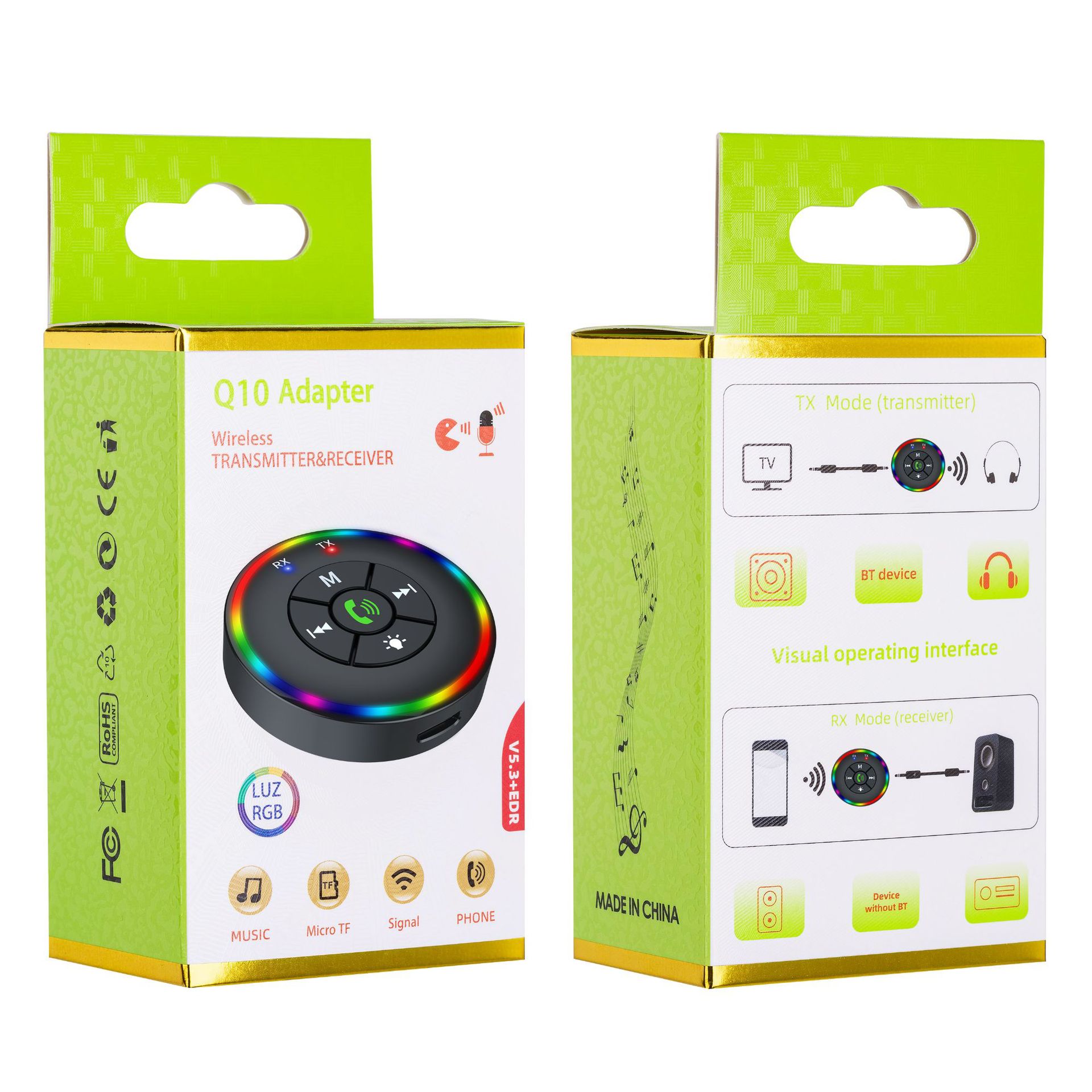 Q10FM Transmitter Old Speaker Desktop Computer Notebook Bluetooth Receiver Cross-border Supply New Product Labeling