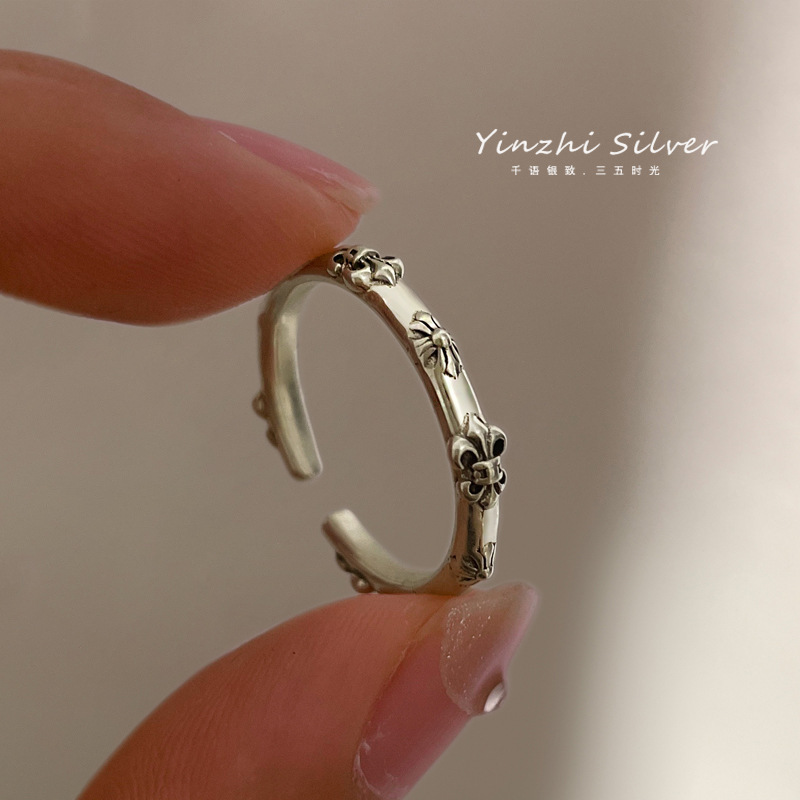 Retro fashionable brand ring hip-hop style