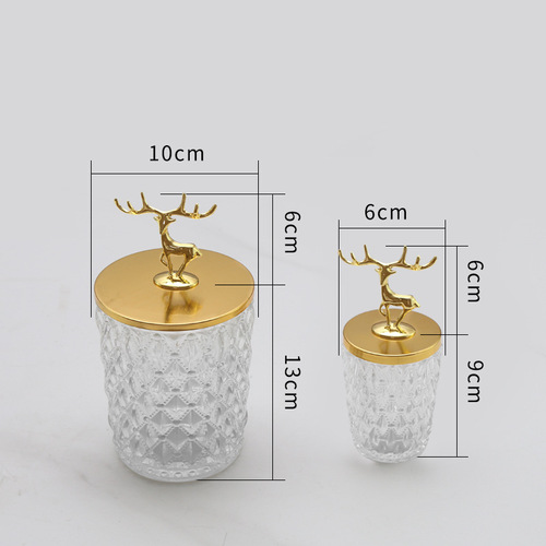 Nordic transparent glass candy jar storage jar sugar box creative transparent storage jar tea sugar cube jar toothpick jar