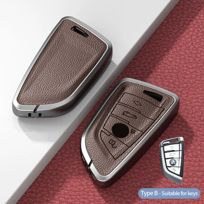 Car key bag Series 3 Series 7 Series 1 - model-b-blade-smart-4-button-unstandard-mocha-brown-single-shell