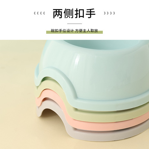 Manufacturer's thickened INS with drinking bottle, round plastic pet double bowl, automatic water feeding and feeding integrated bowl