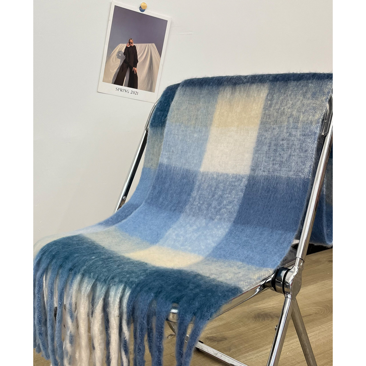 Arco Iris bufanda mujer Otoño e Invierno cachemir ins Plaid todo partido AC mismo chal de doble uso gruesa bufanda cálida moda