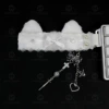 White silk ribbon + [hanging decoration]