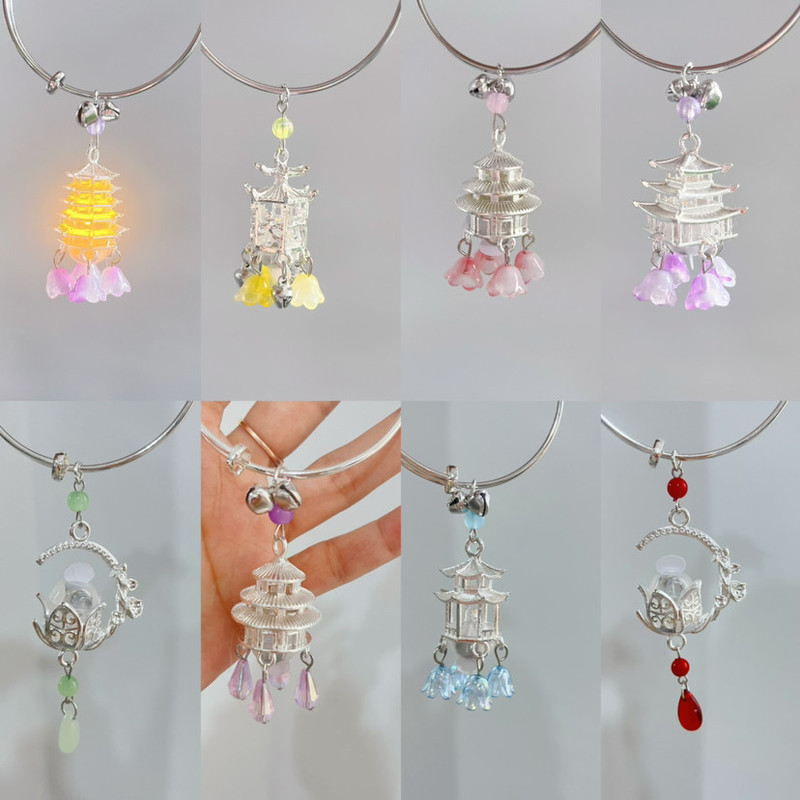 Chinese Style Luminous Palace Lantern Bracelet for Women, Ancient Style Jewelry, Metal Hanfu High-End Bracelet, Wrist Accessory