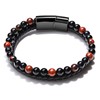 Men's organic bracelet natural stone, leather jewelry, accessory, European style