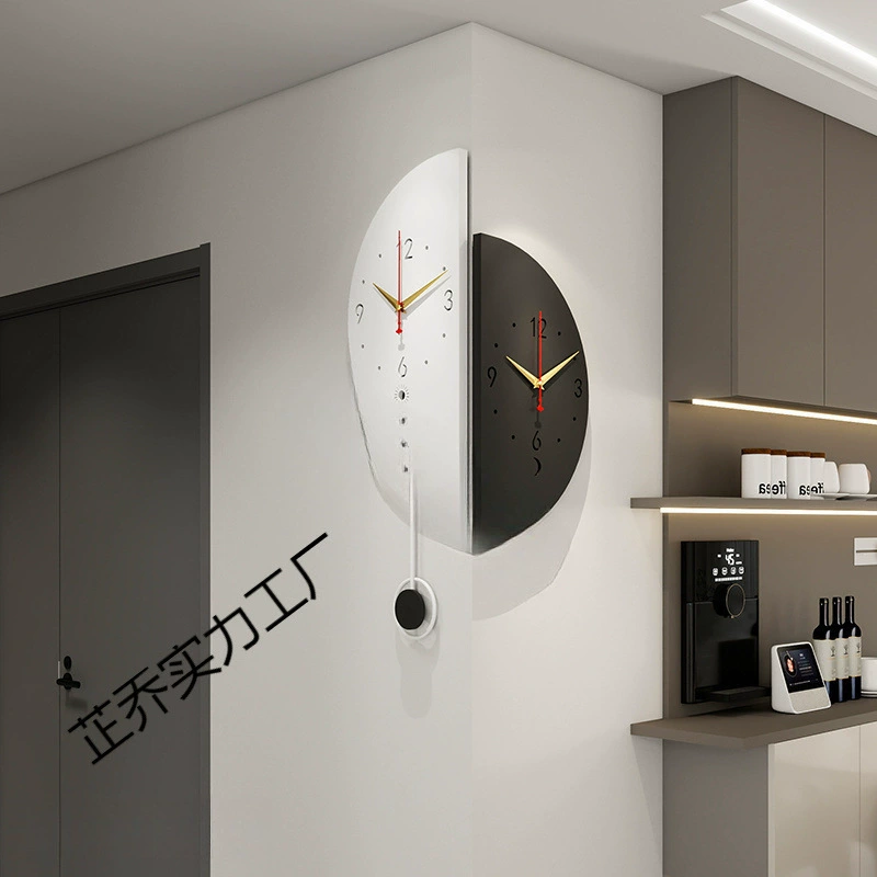 Простые современные двусторонние двухцветные угловые часы, угловые подвесные часы, настенные часы для гостиной, новые настенные подвесные домашние простые часы