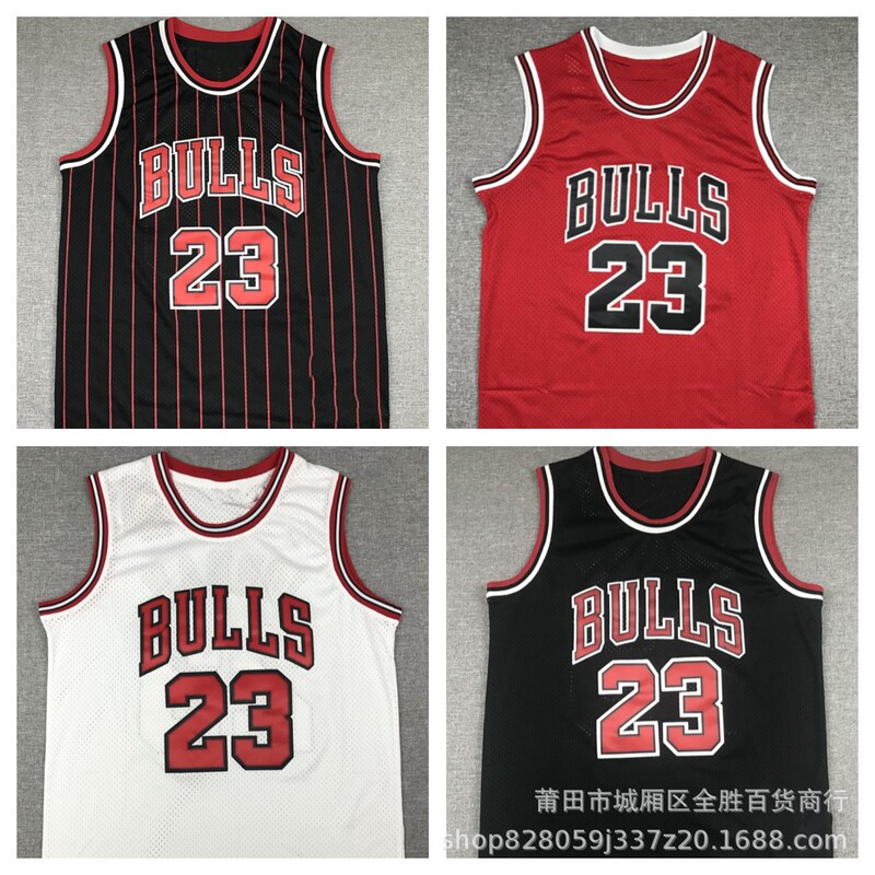 Foreign Trade Amazon Source Bulls #23 Jordan Retro Embroidered Jersey