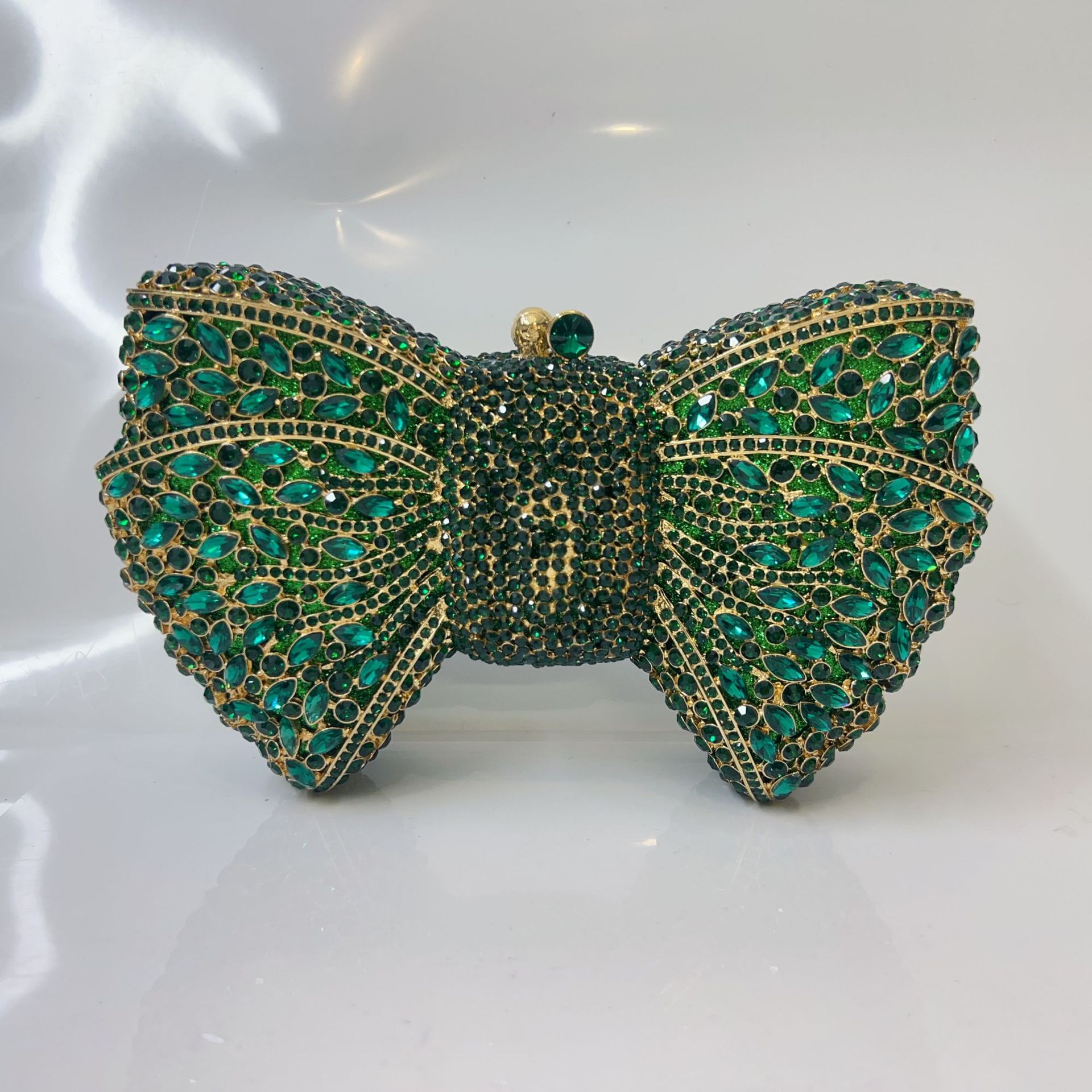 Bow cristal embrague de arco transfronterizo bolsas de cena de diamantes perforadas bolsas de mano de diamantes llenas bolsas de banquete