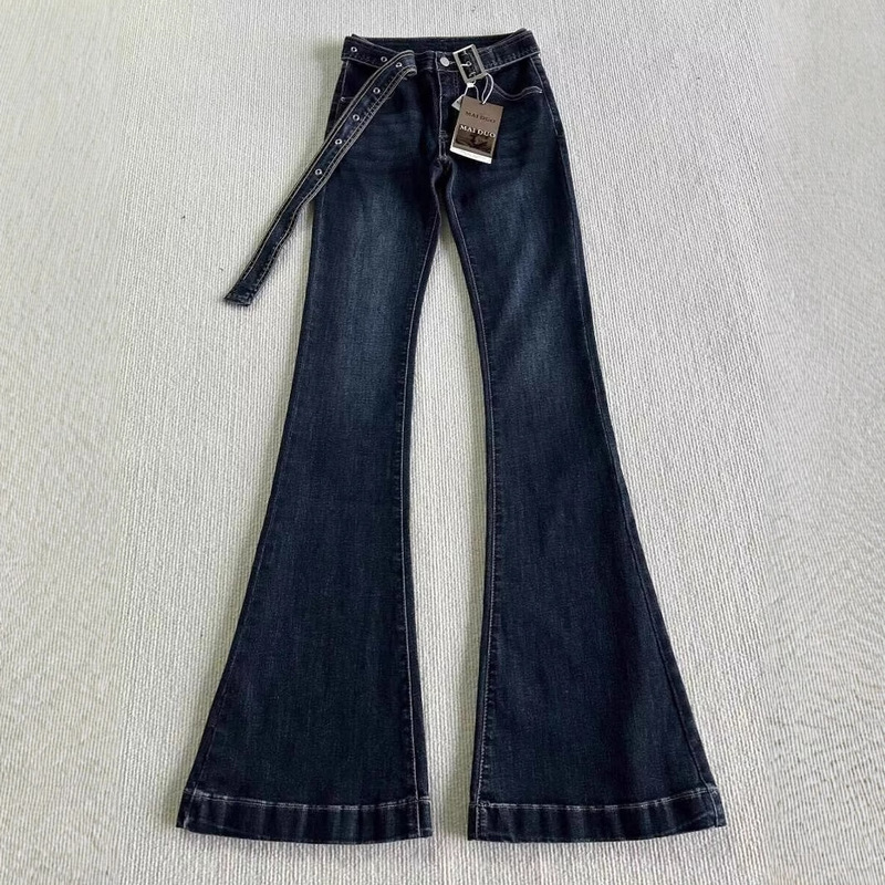 150cm Petite Dark Blue Flared Jeans for Women, Autumn and Winter Fleece-Lined Low-Waist Stretchy Slim Fit Bootcut Pants 150cm Petite Dark Blue Flared Jeans for Women, Autumn and Winter Fleece-Lined Low-Waist Stretchy Slim Fit Bootcut Pants