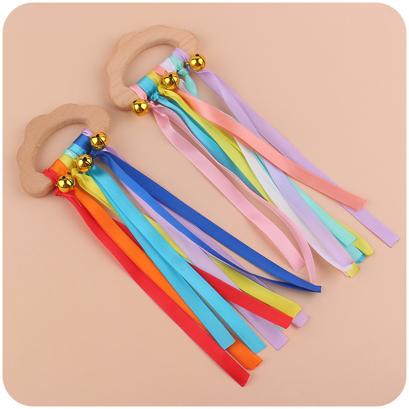 Bebé de dibujos animados haya nube mordedor 26cm creativo bebé campana grande sacudida cinta haya sonajero juguete