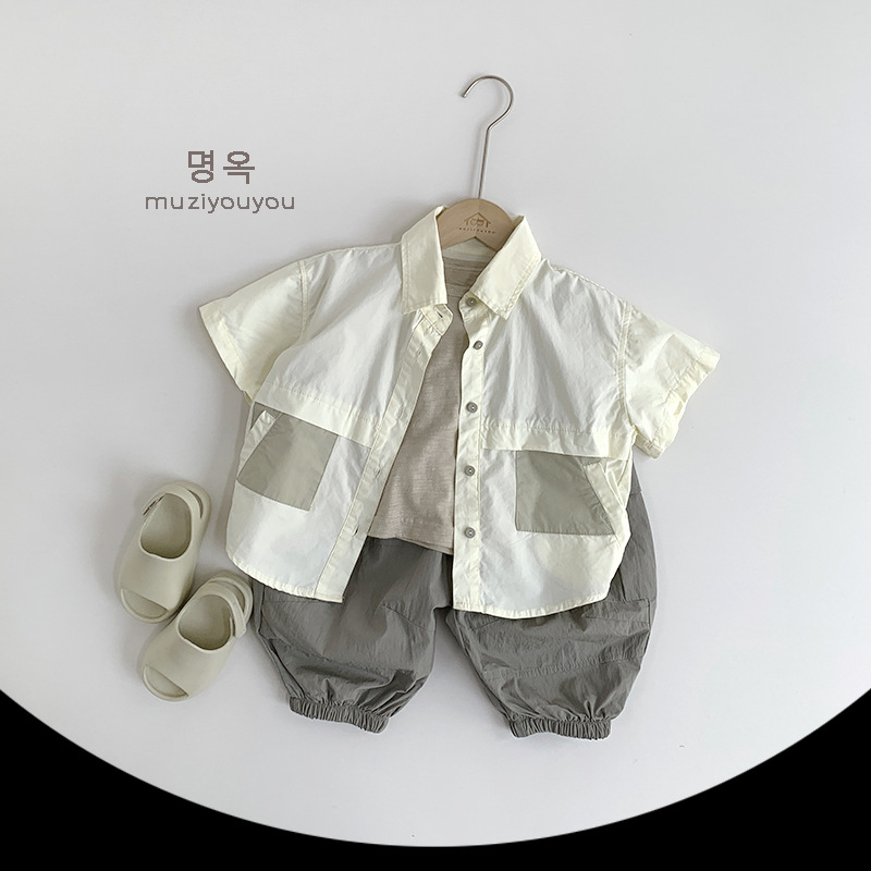 Camisas de mangas cortas para niños 2025 primavera y verano nuevos niños de 3 años de edad 5 bebés camisetas delgadas de ropa infantil coreana un cabello