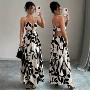 夏季印花露背跨境连衣裙