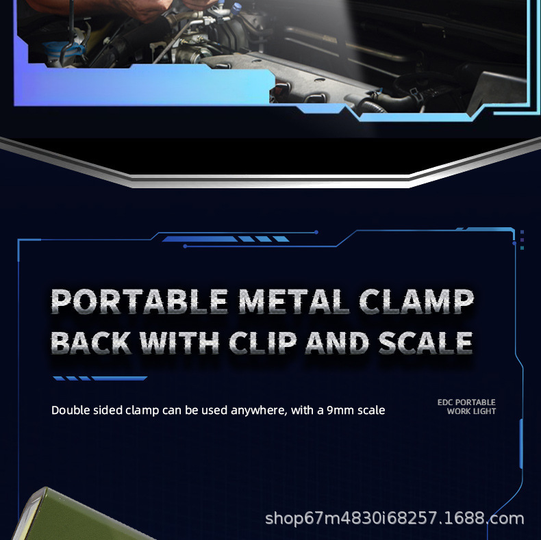 New Led Flashlight Multi-Functional Small Portable Mini Rechargeable Laser Magnetic Work Light