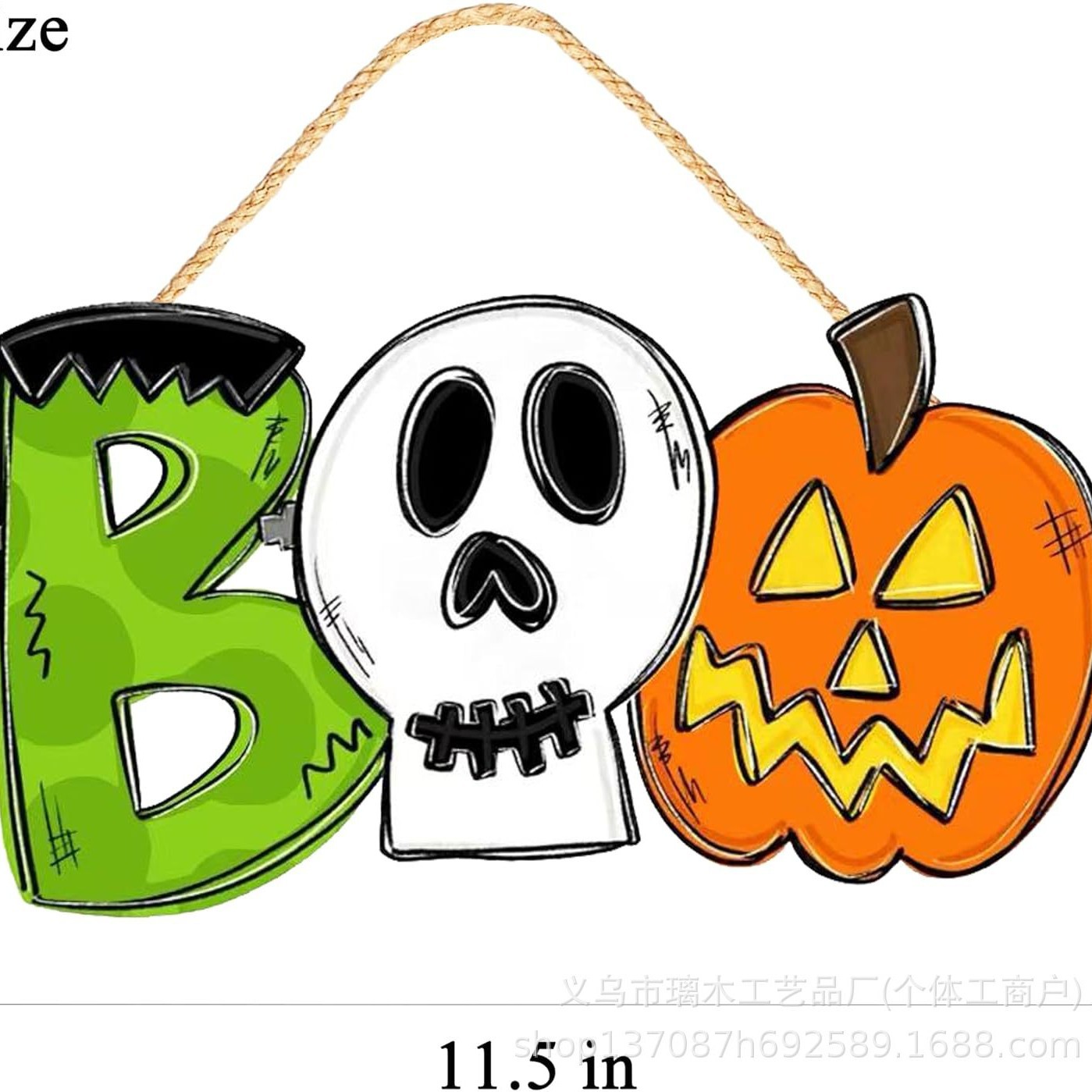 Nuevos productos transfronterizos de madera Halloween decoración de la atmósfera de la fiesta del hogar cabeza de ratón colgante decoración del patio vestíbulo