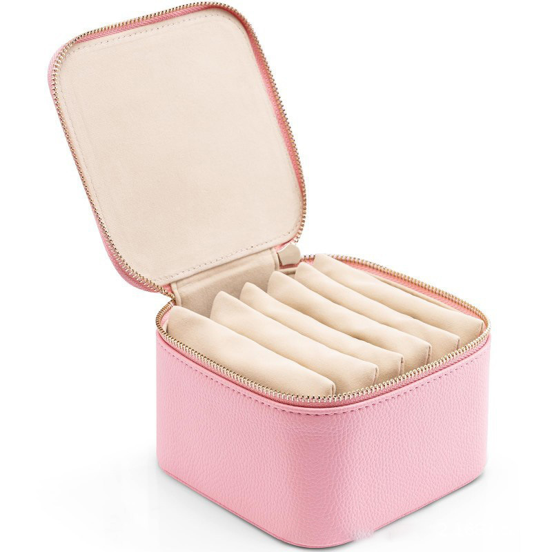 Joyero de celebridades de Internet de Amazon transfronterizo, bolsillo de viaje conveniente, caja de almacenamiento de joyas, pendientes, caja de joyería