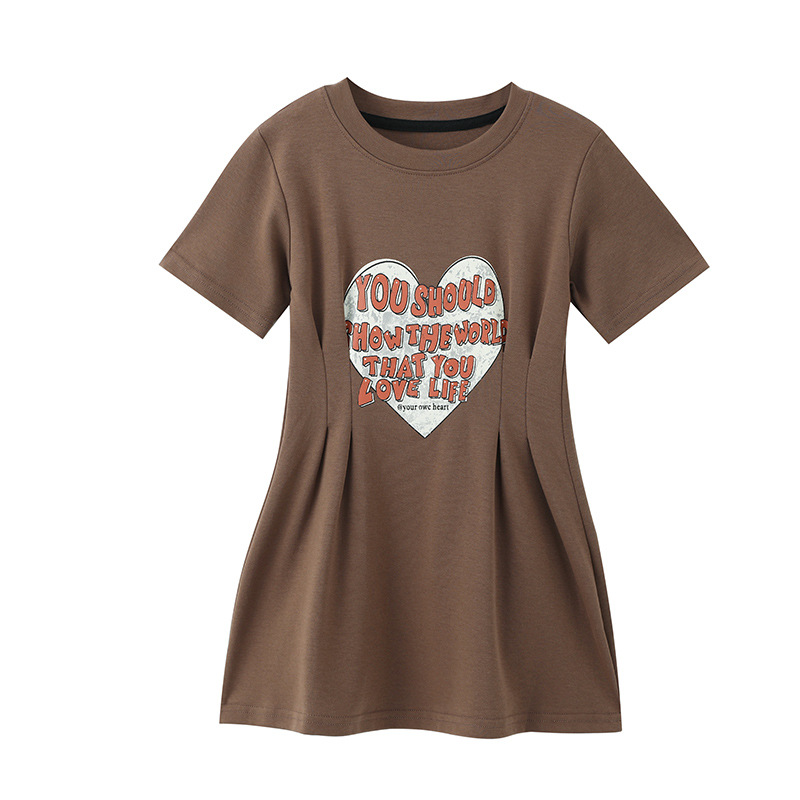 Estilo occidental verano nuevo vestido de padre-hijo estilo coreano más tamaño amor madre e hija intrigante vestido de cintura pequeña para una familia de cuatro ropa de padre-hijo