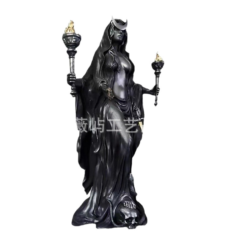 2025新款Cracker Barrel Witch 女巫雕像万圣节树脂摆件家居装饰|undefined