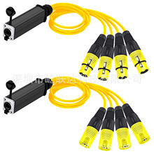 Waterproof RJ45 CAT5 Female Network Converter to 4 Channel