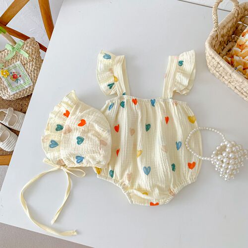 Korean Summer New Children's Wear Baby Bodysuit for Newborn Boys and Girls, Diaper Cover, 100th Day Hangar T-shirt