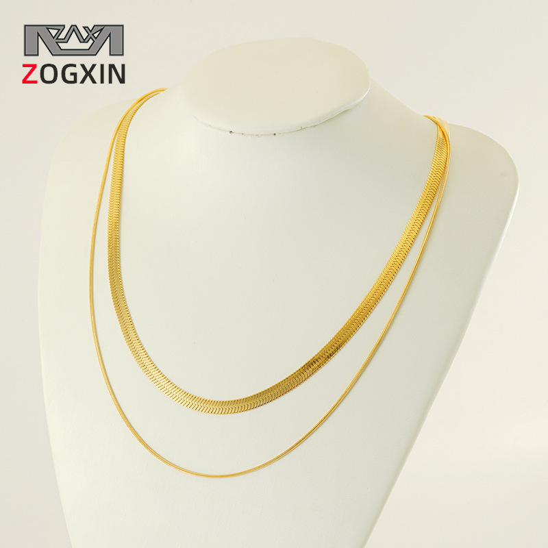 New Versatile Elegant Collarbone Chain Fashion Women's Accessories Multi-layer Stacking Titanium Steel Necklace Women_voghion.com