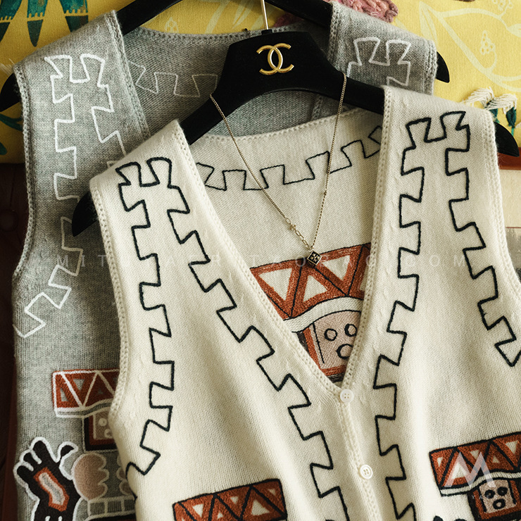 20 early autumn handsome beauty style tone online heavy industry cartoon robot embroidery vest vest