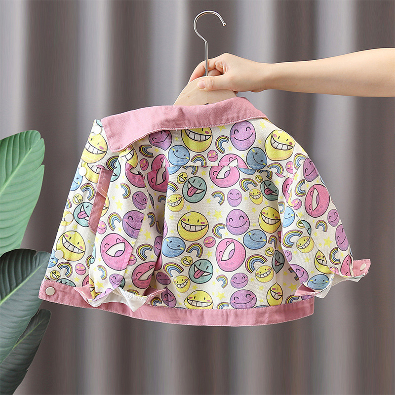 7742 chaqueta de primavera para niños 2025 nueva chaqueta sonriente para niños cool chico guapo primavera y otoño blusa callejera frita