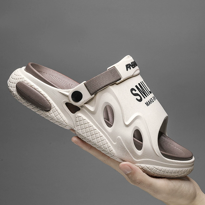 Тапочки мужчины летом носить фекалии водонепроницаемый и нескользящий пляж слово круто на открытом воздухе пляжные тапочки двойного назначения