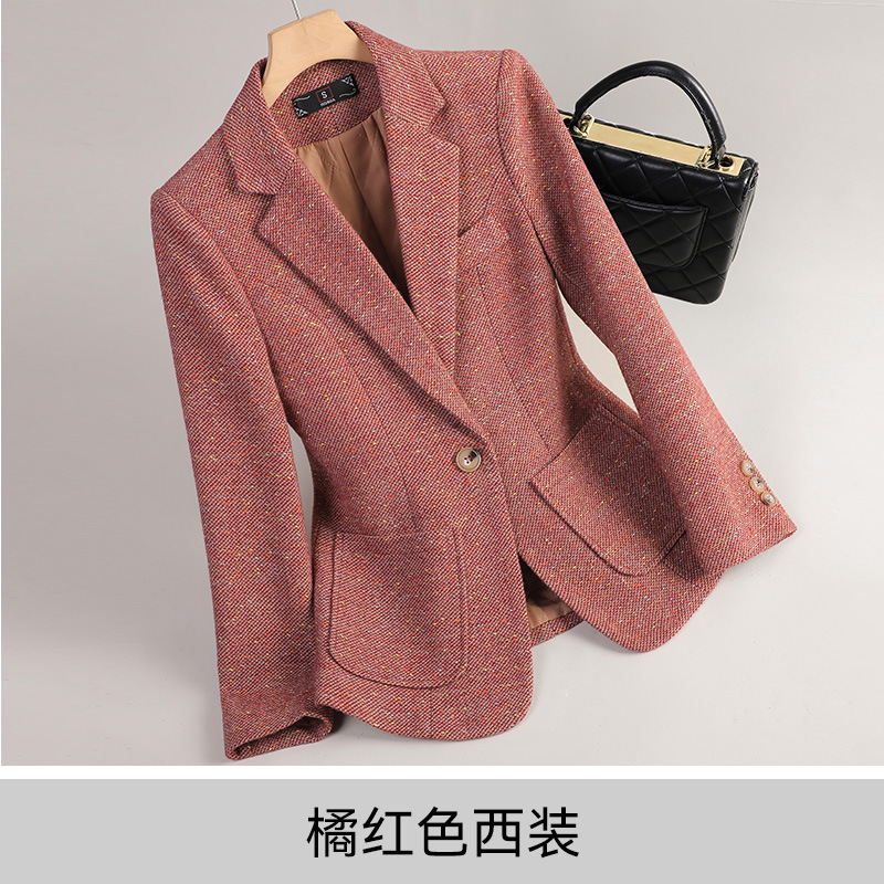 灰色西装外套女秋冬季2025新款高级感小个子气质休闲女士西服8376|undefined