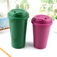 厂家直销双层 pp材质塑料咖啡便携隔热可印刷Logo随手杯