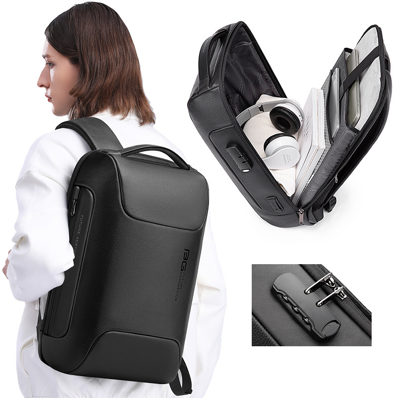 Bange Genuine Leather Business Backpack For Men Waterproof Laptop_voghion.com