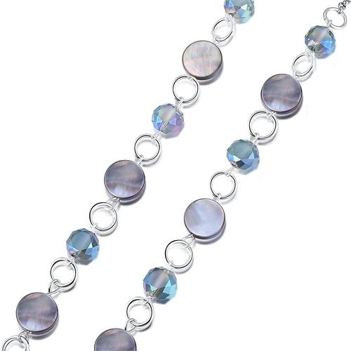 Amazon natural shell crystal glasses hanging chain stainless steel chain lanyard dual-purpose accessories