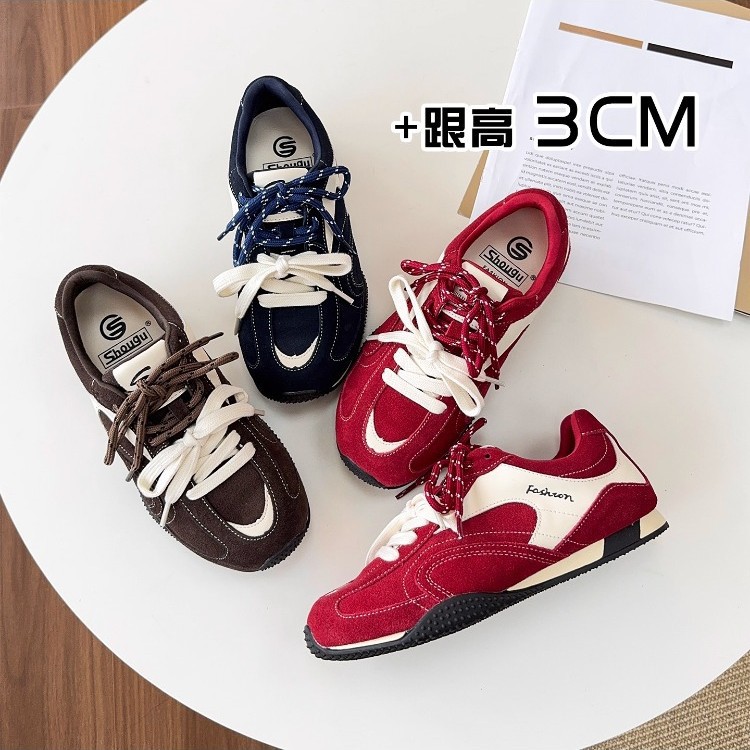 首谷正品巨好看不累脚的红色德训鞋女2025新款超火韩系轻便休闲鞋