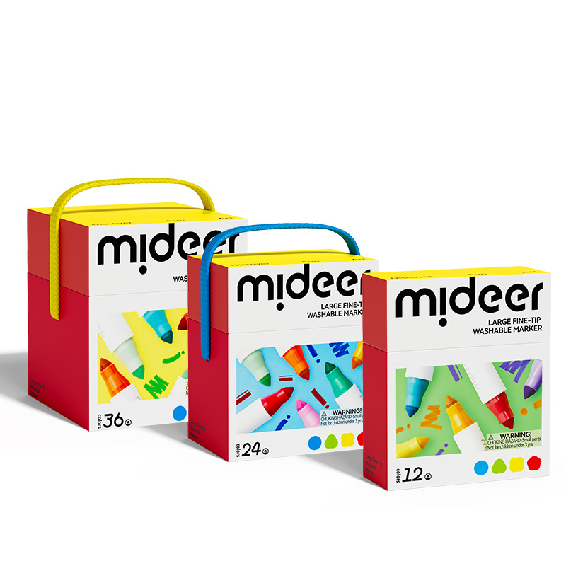 중대 밀루 어린이 세척 가능한 콘 헤드 수채화 펜 유치원  브러시 세트 그리기 낙서 장난감