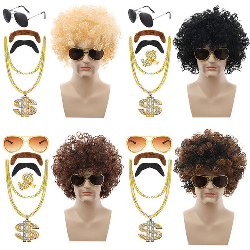 Bestselling heavy metal punk hairstyle 80s hippie hip-hop fan hair rock explosion head hair set