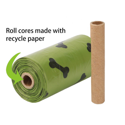 Army Green Bone Printed Dog Poop Bag Pickup Bag, 8 Rolls, 120 Bags, Pet Bags with Dispenser