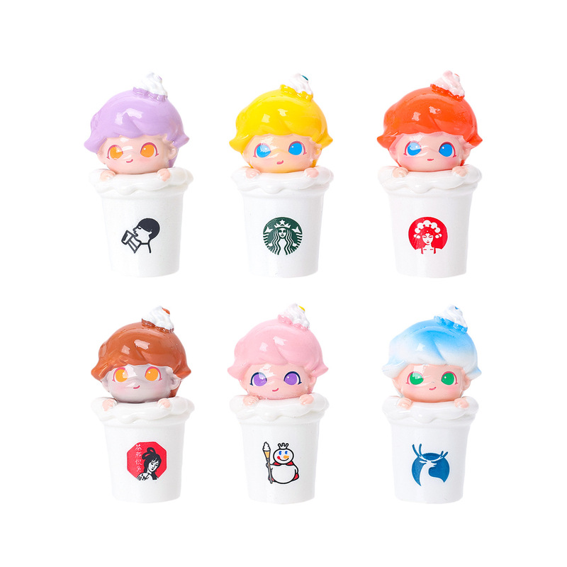 かわいい Diddy ミルクティーカップかわいい人形デスクトップ装飾品 diy キーホルダーアクセサリートレンディな人形ブラインドバッグ卸売|undefined