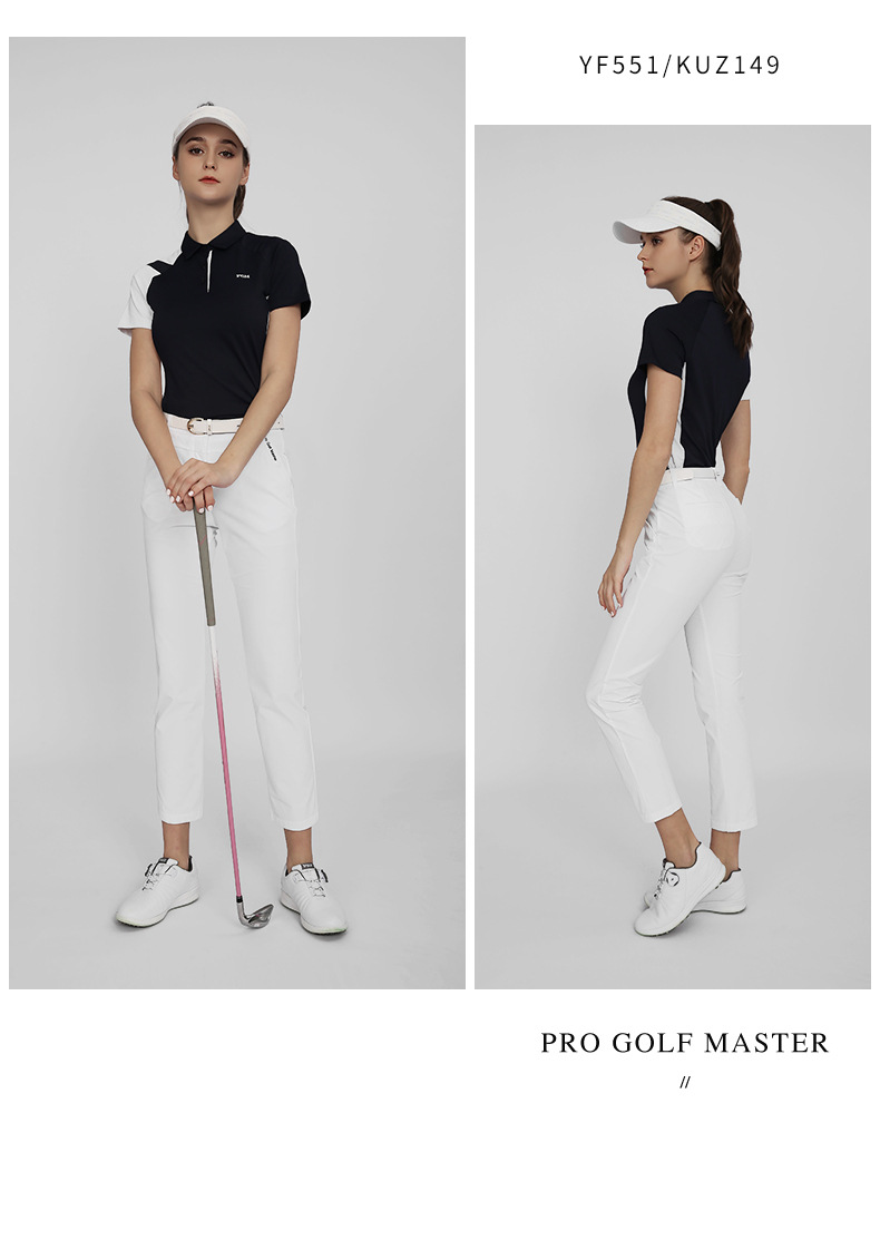 Quần golf nữ ống đứng dài 9 phân, vải chống thấm nước thoáng khí, phù hợp xuân hè — KUZ149-Quần màu xanh nước biển, KUZ149-Quần Trắng, KUZ149-quần đen chi tiết 11