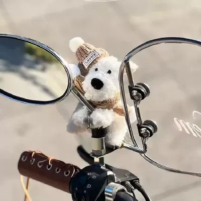 West Highland Dog Motorcycle Car ornaments - west-highland-khaki-hat-khaki-scarf-magnet-style-comes-with-anti-theft-buckle