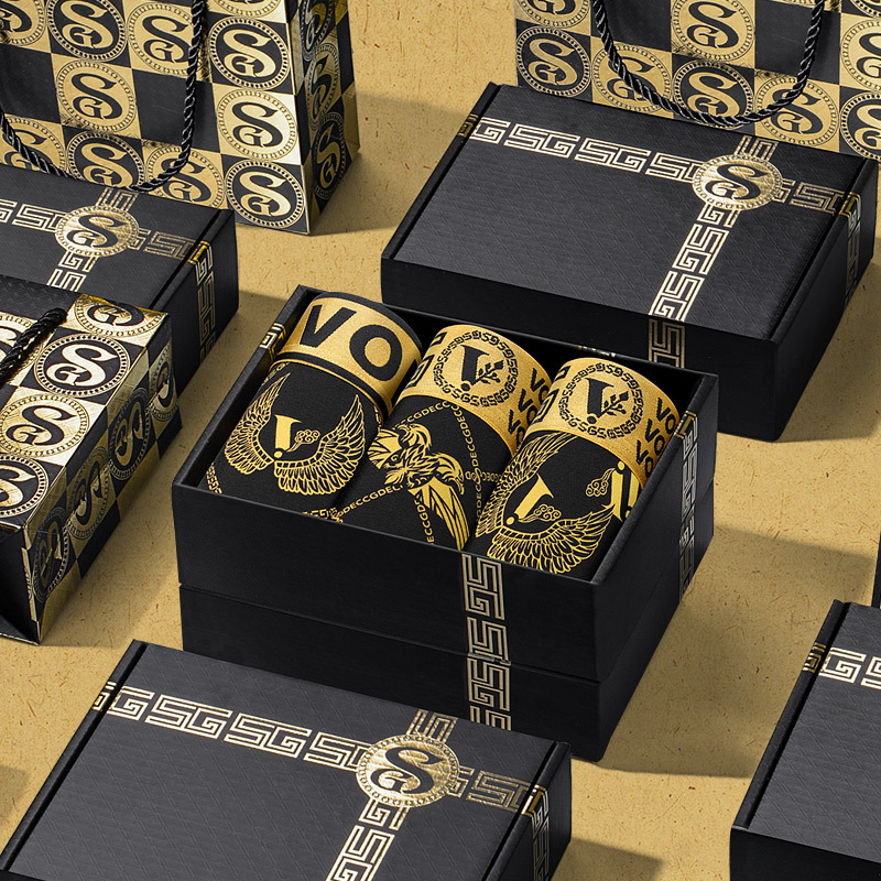 Factory Wholesale Men's Shorts with Four Magnetic Stones, Plus-Size Sports Antibacterial Underwear, Four-Corner Pajamas, Thin Design, 3-Piece Gift Box Set