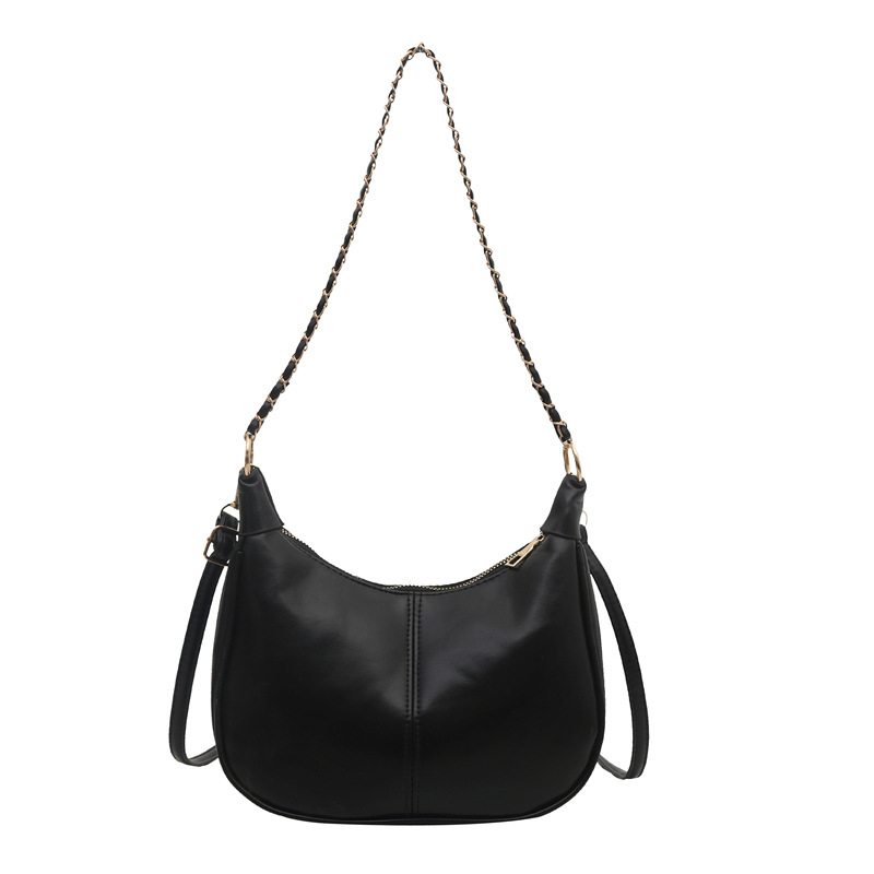 Bolsa de cadena de textura para mujeres de gran capacidad 2025, nuevo bolso de mujer simple PU, bolso de hombro de moda empalmado mochila