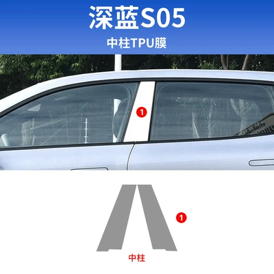 Car interior film S05 Central Control Protective Film - dark-blue-s05-middle-column-hydrogel-film