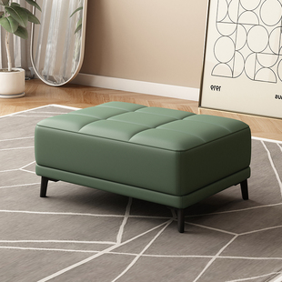 A18 European-Style Leather Art Sofa Footstool for Home Living Room Chaise Longue Extended Footrest Leg Rest Leather Sofa Stool Light