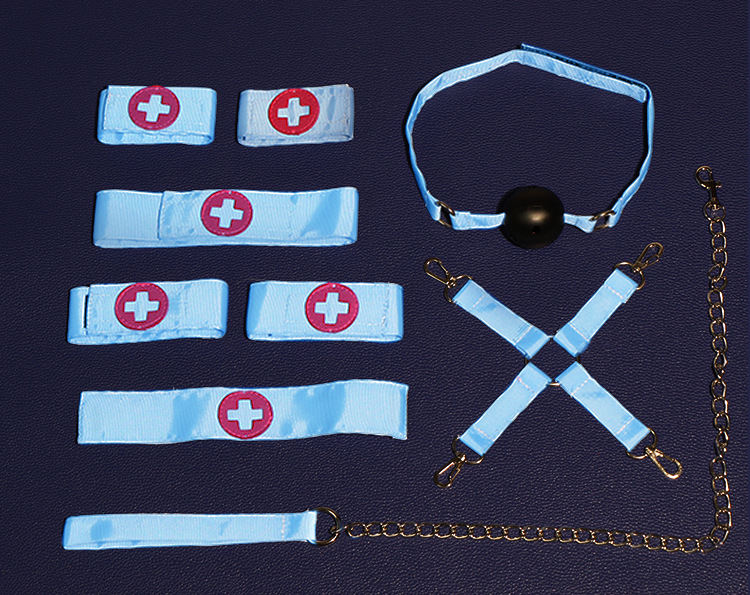 SM Nurse Seven-Piece Adult Couple Play Set with Handcuffs and Nipple Clamps — detail image 36