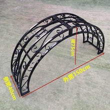铁艺拱门花架门垛顶部别墅爬藤架子蔷薇庭院小区门柱半圆拱形定门